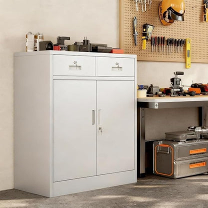 Metal Storage Cabinet with 2 Drawers 36" H - Image 8