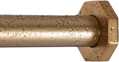 Ivilon Tension Curtain Rod - Hexagonal Spring Tension Rod for Windows or Shower, 54 to 90 Inch, Warm Gold