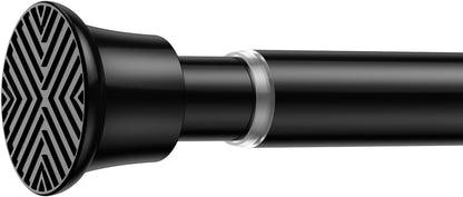 Tension Curtain Rod 30-76Inch Black Tension Rod for Windows | Shower Curtain Rods No Drilling Spring Adjustable Curtain Rods for Windows,Doorway,Bathroom,Closet,7/8" Diameter