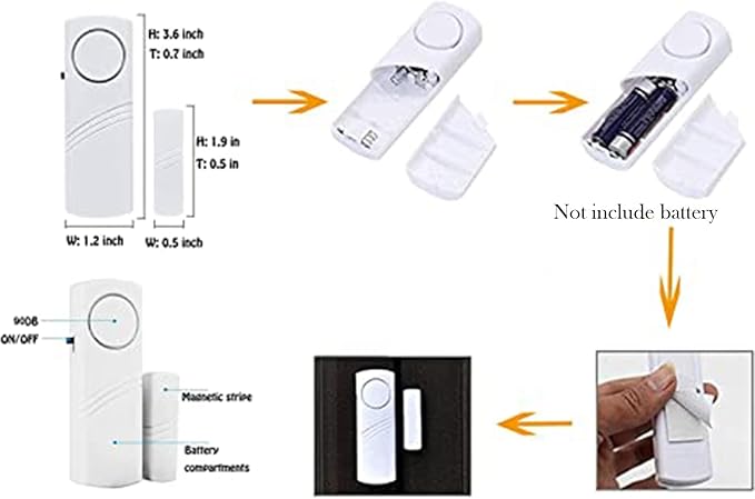 10 Pack Window Alarm Door Magnetic Sensor Alarm - Image 2