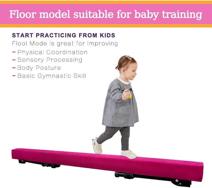 Adjustable&Foldable Gymnastics Balance Beam, 6FT/8ft High-Low Level Floor - Image 5