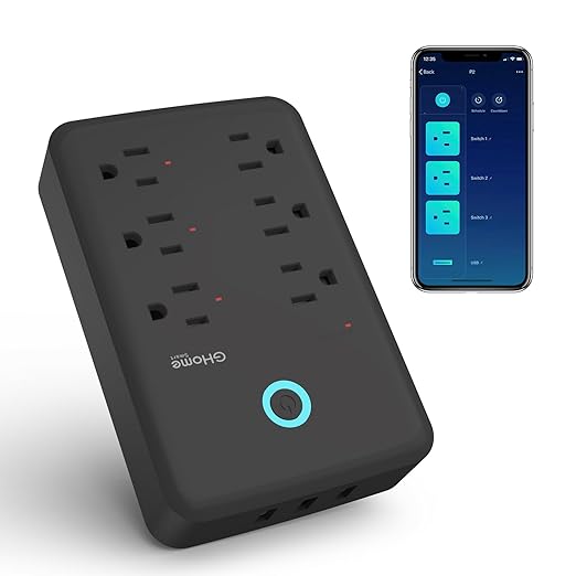 GHome Smart Plug Outlet Extender, Smart Power Strip Surge Protector by GhomeSmart