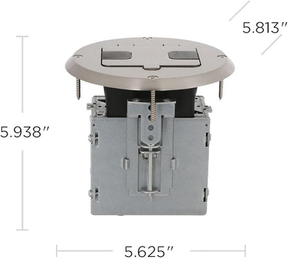 RACO Floor Box Kit 6239ACNI Nickel 15A/125V Duplex Receptacle Outlet - Image 5