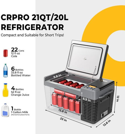 BougeRV 12 Volt Refrigerator, CRPRO 21 Quart 12V Car Fridge, Portable Freezer - Image 4