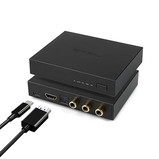 SMSL PS100 Digital to Analog Audio Converter, USB/Optical/Coaxial/HDMI ARC to by AOSHIDA