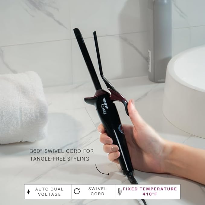 TAIFF Curves Professional Black Titanium Curling Iron – High-Performance Hair - Image 7