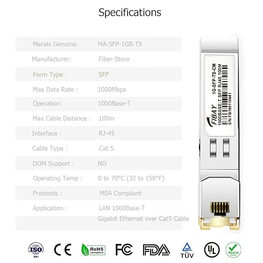 OPSTRAN 1000BASE-T SFP RJ45 Copper Transceiver Module Compatible - Image 5