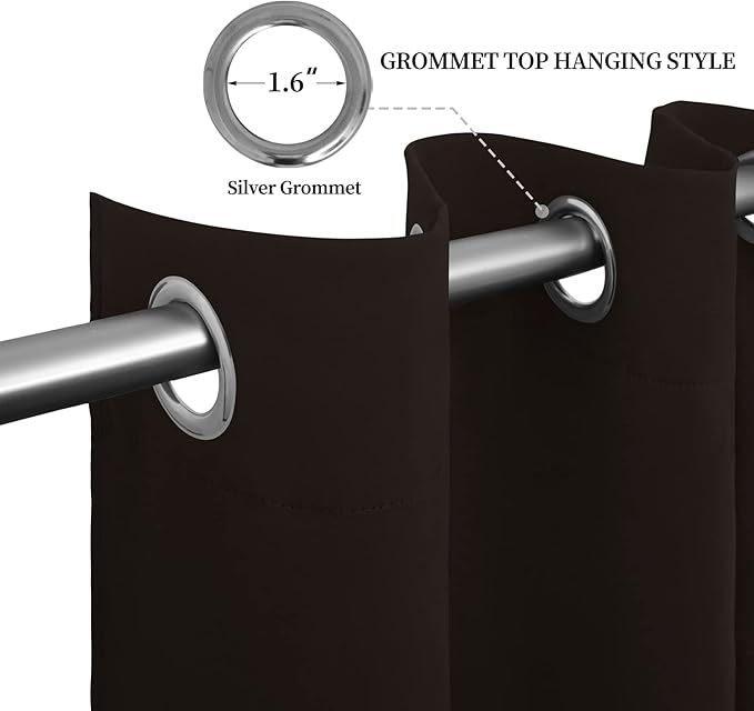 Easy-Going Blackout Curtains for Bedroom, Solid Thermal Insulated Grommet and - Image 5