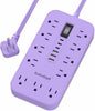 Purple Extension Cord with Multiple Outlets- 5 FT Lavender Power Strip by YourBetterchoice