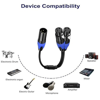 Seefeful 1 Male to 2 Female XLR Y Splitter Micrphone Cable, 3pin Female to Dual - Image 3