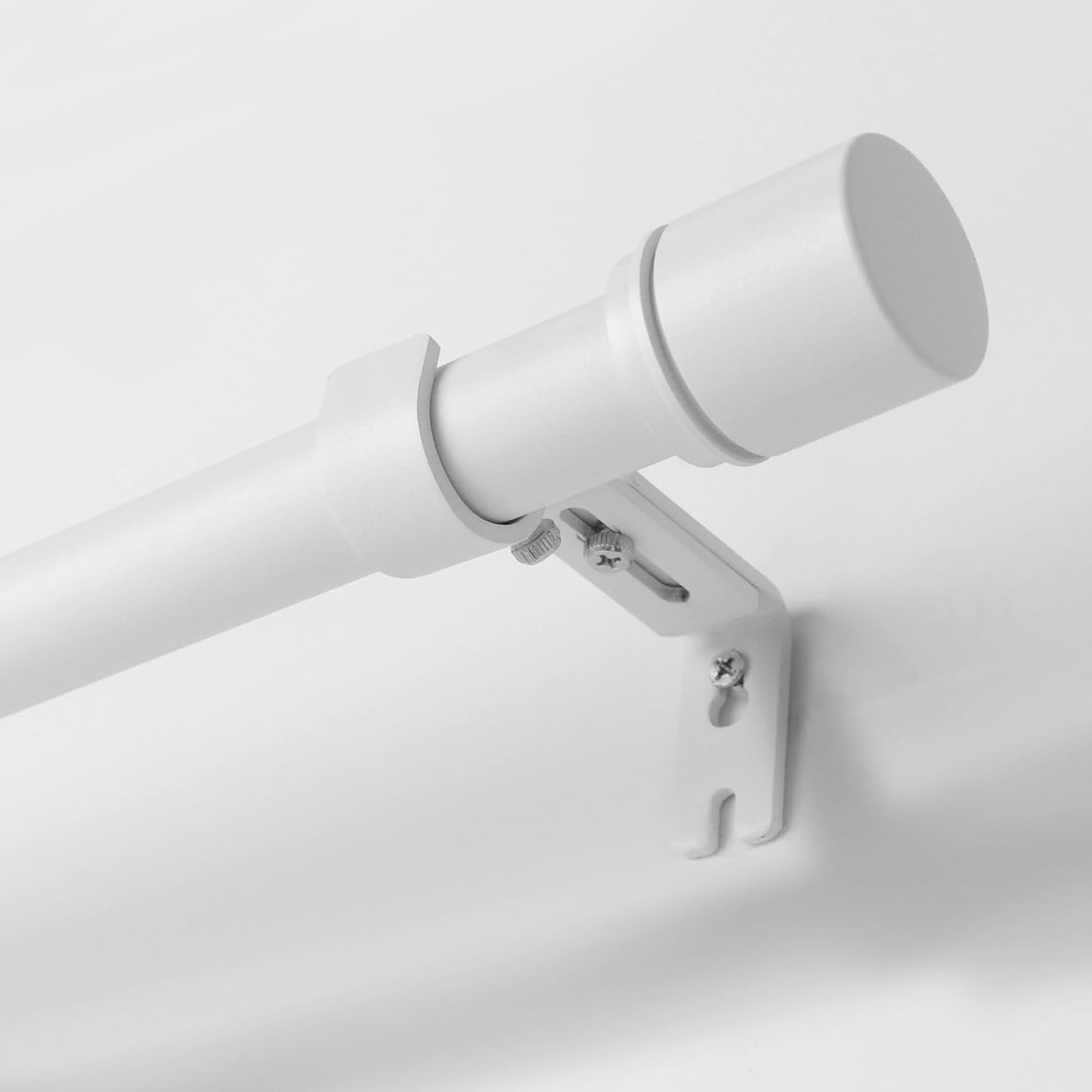 Curtain Rod Brackets Adjustable, 2 Pack Premium Rod Brackets for Wall, Curtain Rod Holder, Drapery Rod Holders Hardware Window Curtain Rod Support Hanger for 1 Inch Rod, White