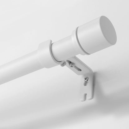 Curtain Rod Brackets Adjustable, 2 Pack Premium Rod Brackets for Wall, Curtain Rod Holder, Drapery Rod Holders Hardware Window Curtain Rod Support Hanger for 1 Inch Rod, White