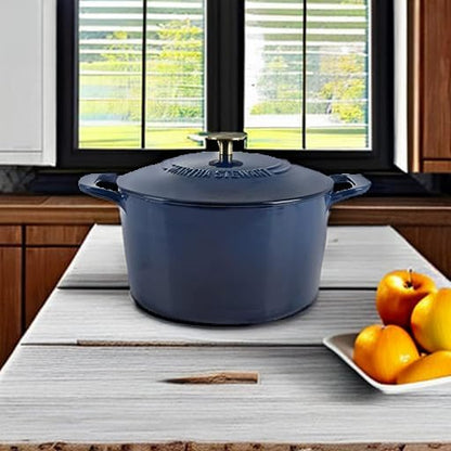 MARTHA STEWART Gatwick 7-Quart Enamel Cast Iron Dutch Oven Pot - Image 5