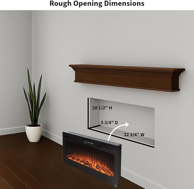Touchstone Smart Electric Fireplace-The Sideline 40" Wide-in Wall Recessed - Image 3