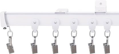 Flexible Ceiling Curtain Tracks, Ceilings Track for Curtains, Aluminum Curtains Track Ceilings Mount,Wall Mount Curtain Rail, Ceiling Curtain Rod, Sliding Curtain Tracks with Clips (White 9FT)