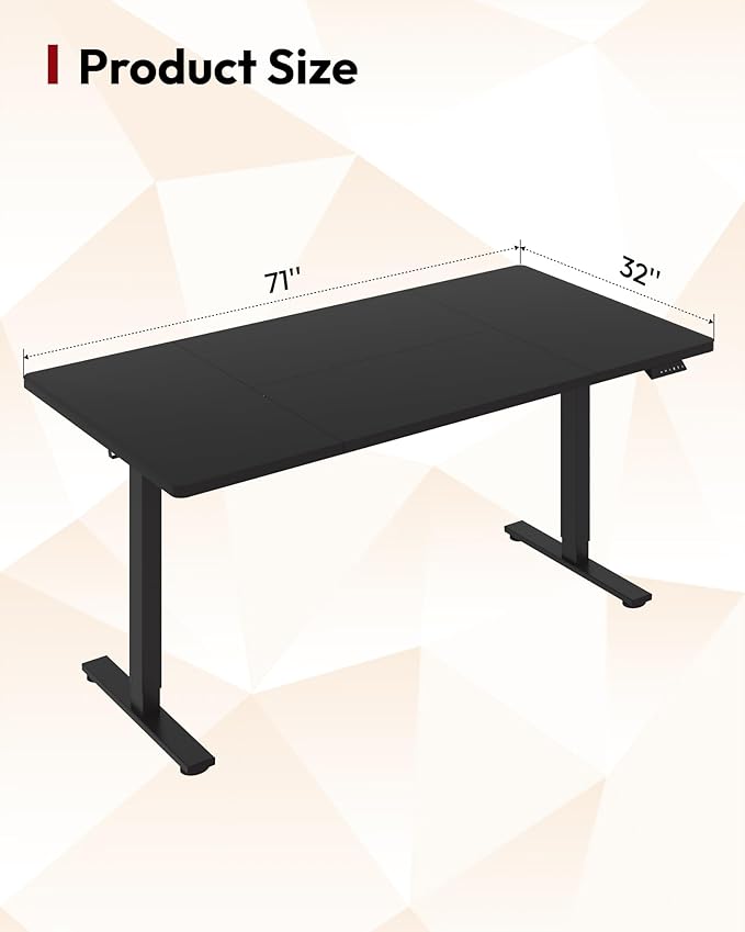 SANODESK Electric Standing Desk 71 x 32 Inches Height Adjustable Stand Up - Image 2