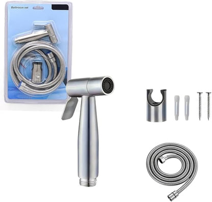 Modern Stainless Steel Handheld Bidet Sprayer Set by Unknown