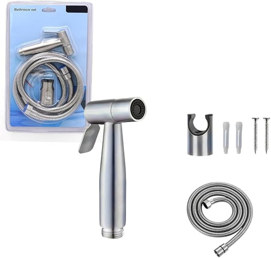 Modern Stainless Steel Handheld Bidet Sprayer Set by Unknown