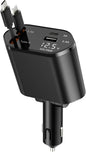 retractable car charger, 4-in-1 fast charger with usb-c, main product view