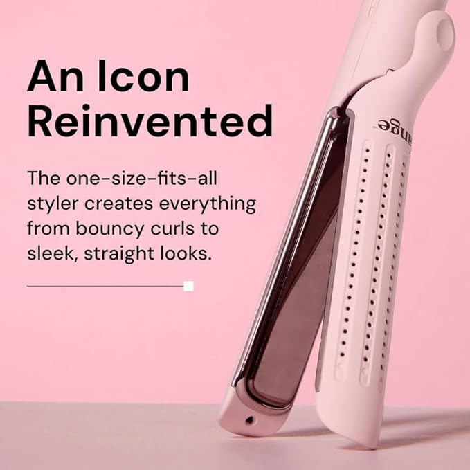 L'ANGE HAIR Le Duo Edge 360° Airflow Titanium Styler Blush | 2-in-1 Flat Iron - Image 2