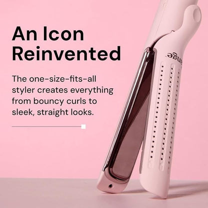 L'ANGE HAIR Le Duo Edge 360° Airflow Titanium Styler Blush | 2-in-1 Flat Iron - Image 2