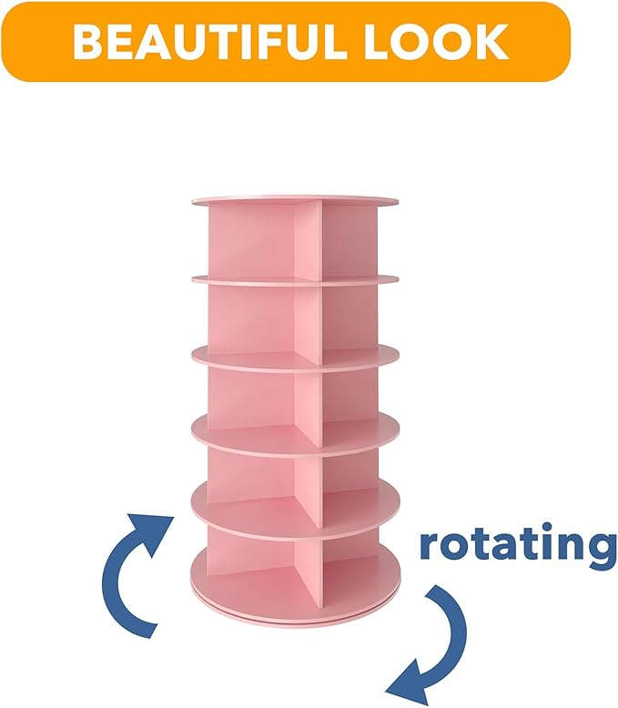 SpaceAid 5 Tier Rotating Shoe Rack Tower, Spinning Shoe Display Lazy Susan - Image 7