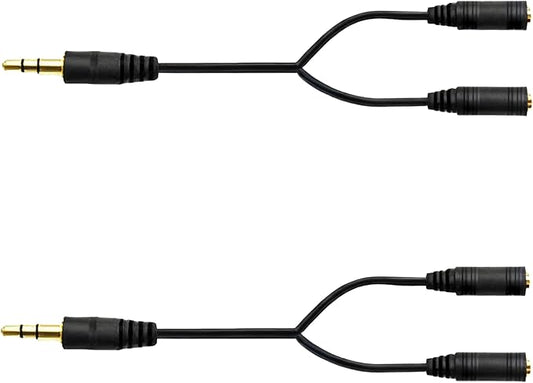 2-pack 3.5mm Audio Headphone Splitter – Dual Listening and Speaker Jack Y by Unknown