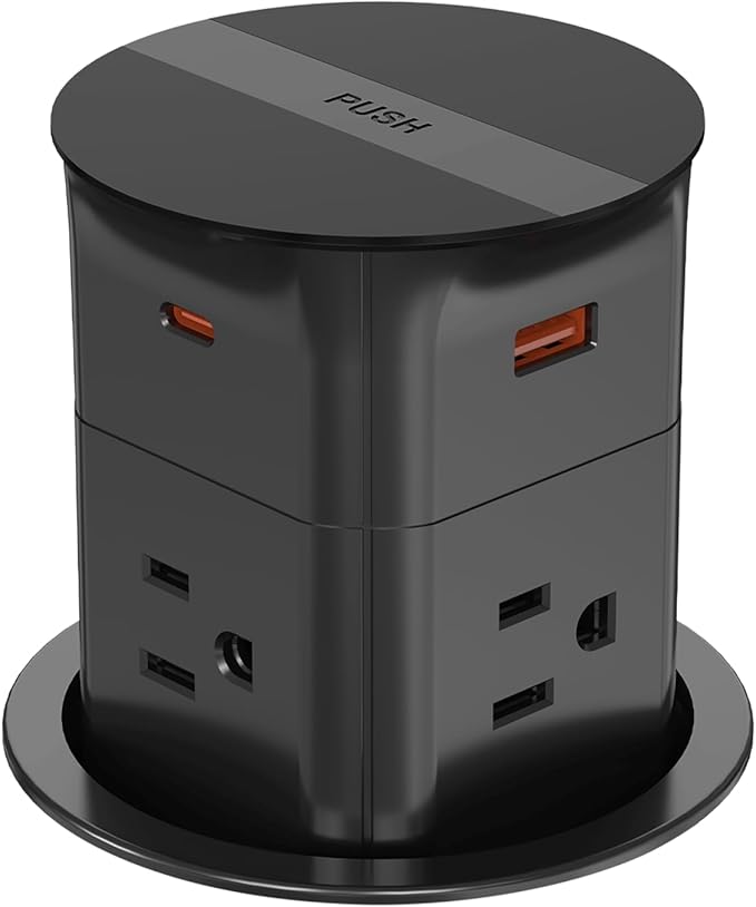 Pop up Outlet for Countertop, PD 20W USB C Fast Charging, 3.15" Desk Grommet by Jgstkcity