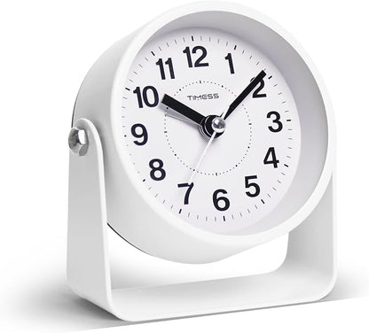TIMESS Analog Alarm Clock, Silent Non-Ticking Quartz Movement, Battery-Operated by TIMESS
