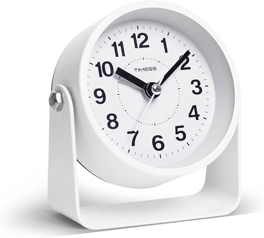 TIMESS Analog Alarm Clock, Silent Non-Ticking Quartz Movement, Battery-Operated by TIMESS