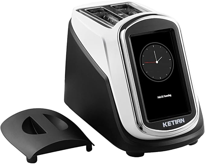 2 Slice Touchscreen Toaster, 2 Wide Slots, Smart Bread Toaster by KETIAN