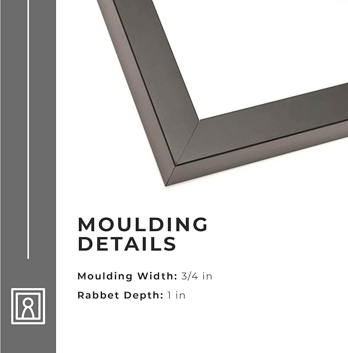 28x33 Shadow Box Frame Black | 1 Inch Deep Solid Wood Shadowbox Display Frame | - Image 2