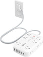 Flat Multi Plug Extender with 6 USB Wall Charger, 12 AC Outlets Wall Adapter by okleeic