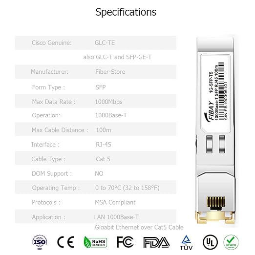 OPSTRAN 1000BASE-T SFP RJ45 Copper Transceiver Module Compatible - Image 6