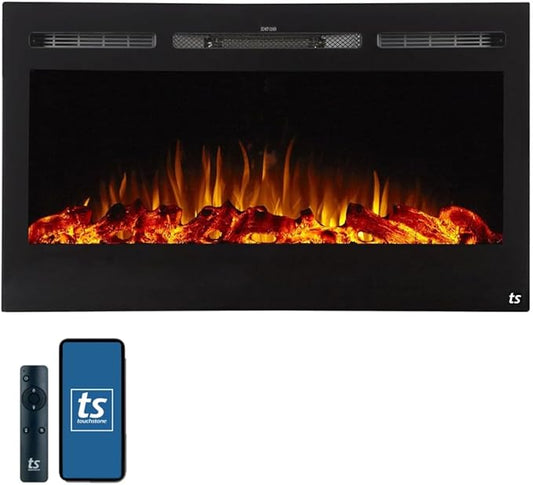Touchstone Smart Electric Fireplace-The Sideline 36" Wide-in Wall Recessed by TouchstoneHomeProducts