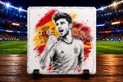 Personalized Soccer Sketch Rock Slate Plaque – Custom Photo to Sketch Soccer Gifts Custom Kids Adult Soccer Ball Gifts for Boys Men Women Birthday Gift Football Square Stone Frame