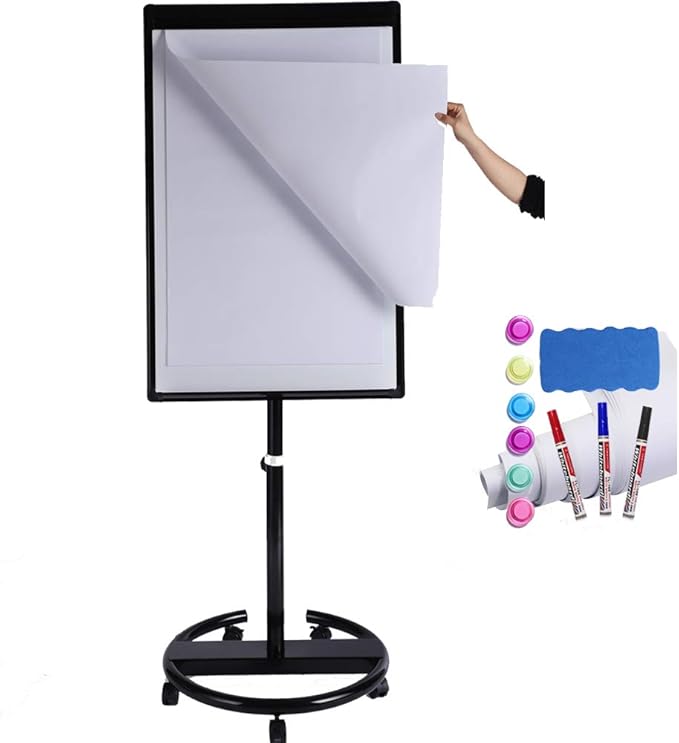 40 X 28 Inch Mobile Magnetic Whiteboard on Wheels, Rolling Dry Erase Board by DexBoard