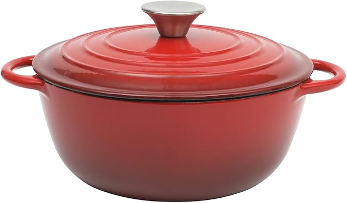 Gibson Home Addlestone 2.65 Quart Round Enamel Cast Iron Dutch Oven Pot by GibsonHomewares