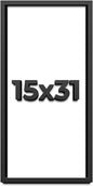 15x31 Shadow Box Frame Black | 1 Inch Deep Solid Wood Shadowbox Display Frame | by CustomPictureFrames