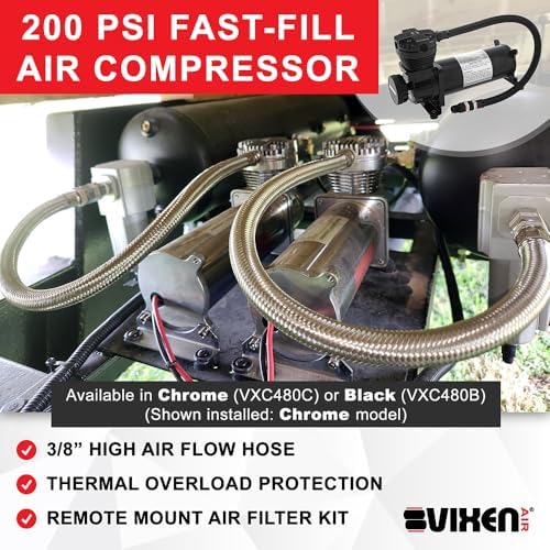 vixen air 12v air suspension kit with 200, close-up detail