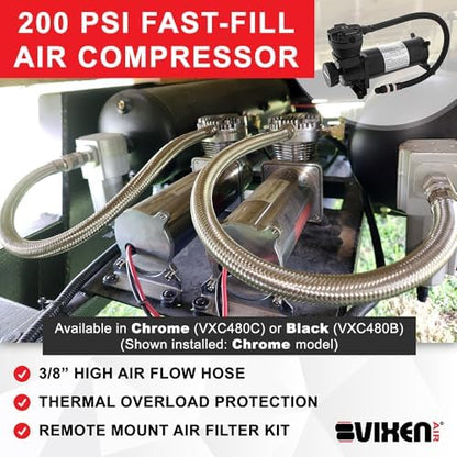vixen air 12v air suspension kit with 200, close-up detail