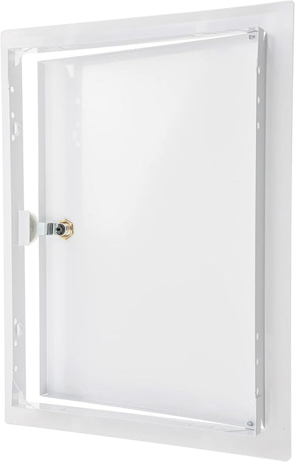 10" x 14" Lockable White Metal Access Door. Service Shaft Panel - Image 5