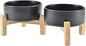 SPUNKYJUNKY Elevated Dog Bowls Ceramic, 5.1'' Dogs and Cat Food Water Bowls by SPUNKYJUNKY