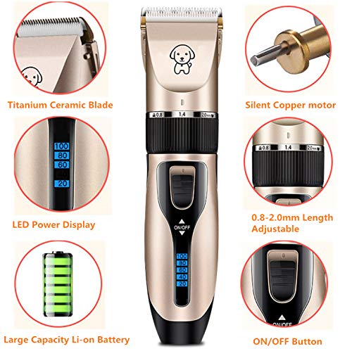 Professional USB Dog Clippers Low Noise Rechargeable Pet Trimmers Cordless Pet - Image 2