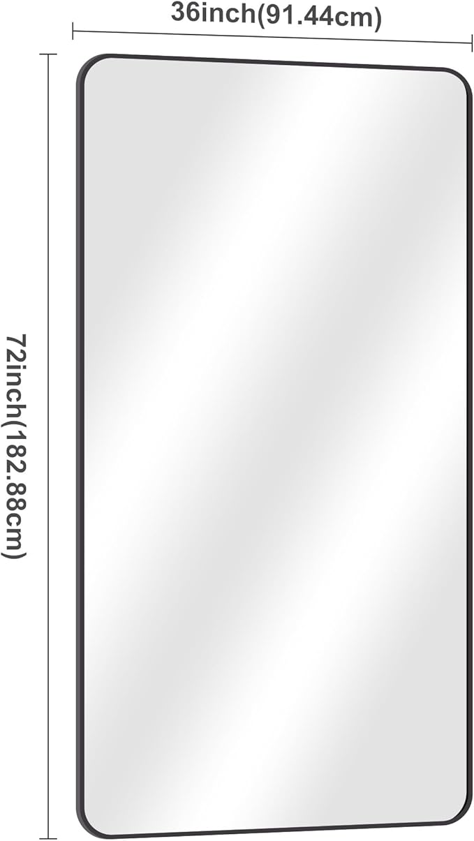 72" x 36"Bathroom Mirror, Matte Black Wall Mirror - Image 5
