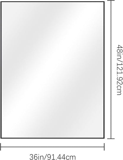 Black Bathroom Mirror for Wall, 36x48 Inch Rectangle Mirrors - Image 4