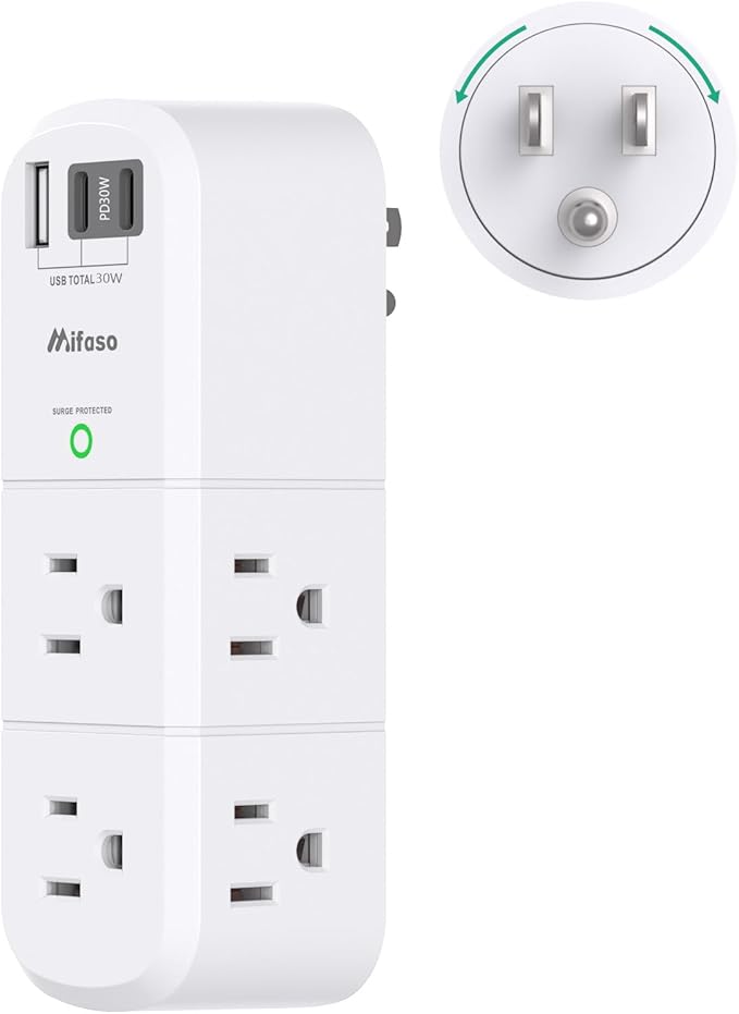 PD30W USB Outlet Extender Surge Protector - by Mifaso