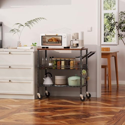wdt 3 tier rolling carts with wheels, heavy shown in use