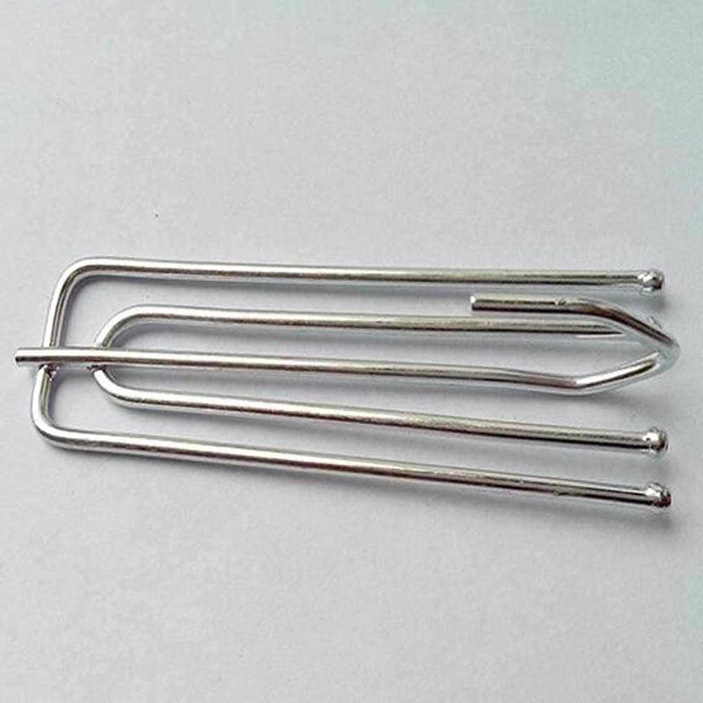 pureaqu 60 pcs Stainless Steel Curtain Pleated Tape Hooks 4 Prongs Pinch Pleat Hook Clip for Window Curtain Drapes Door Curtain,silver