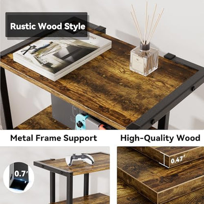 aquzee av media stand with wheels, 4-tier game on a desk or shelf